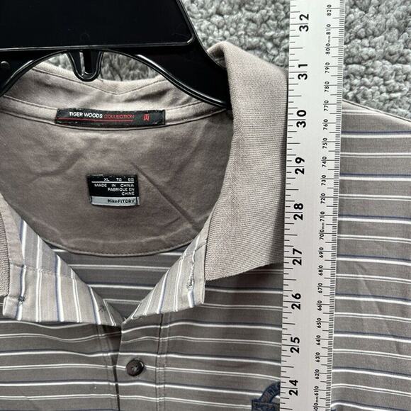 Nike Golf Tiger Woods Collection Fit DRY Mens Golf Polo Shirt Size XL Striped - Picture 6 of 10